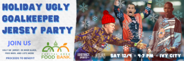 Holiday Ugly Goalkeeper Jersey Party to Benefit Capital Area Food Bank